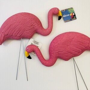 Pink Flamingo Party Decoration Yard Ornaments (Set of 2) 13.5 in.
